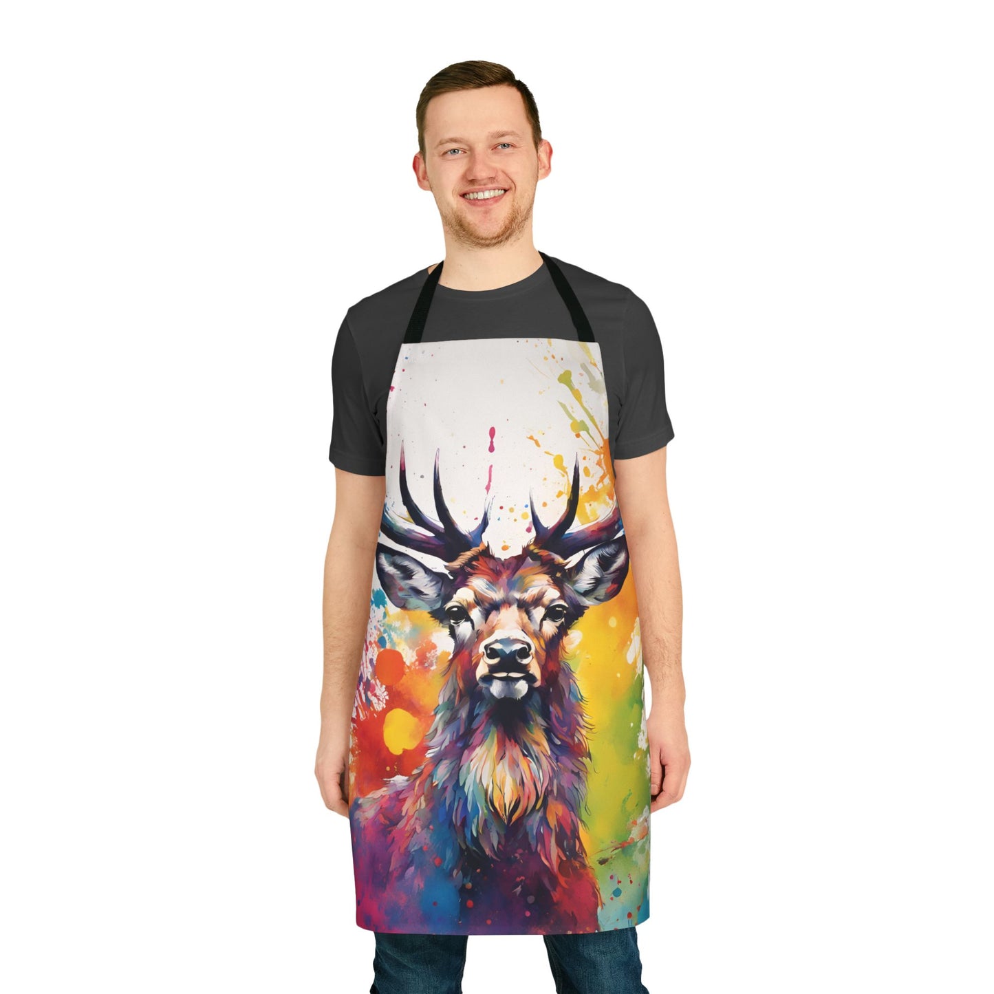 Multicoloured Stag Adult Apron (AOP)