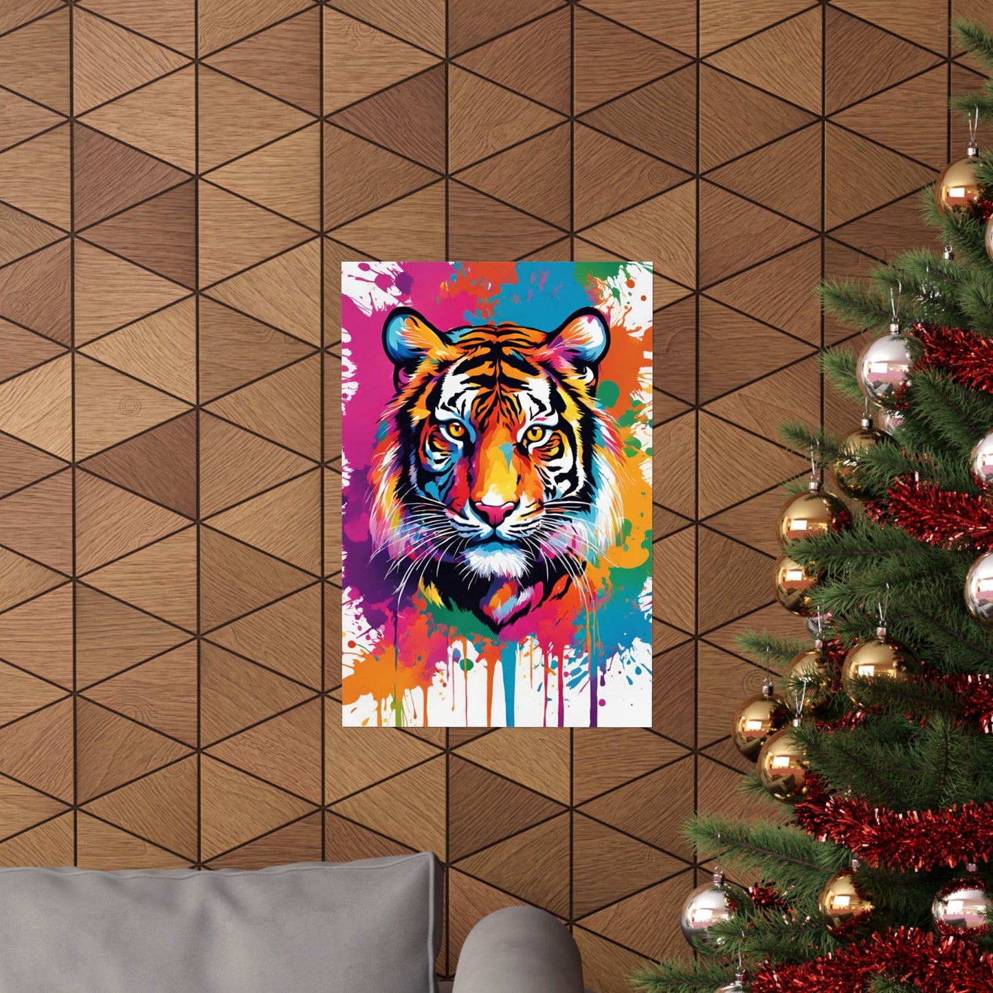 Multicolored Tiger 1 Matte Vertical Poster