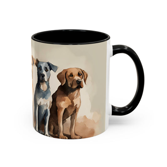 Doggies in a Row 4 Accent Mug 11oz