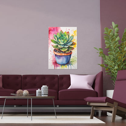 Multicolored Succulent 3 Indoor and Outdoor Silk Poster