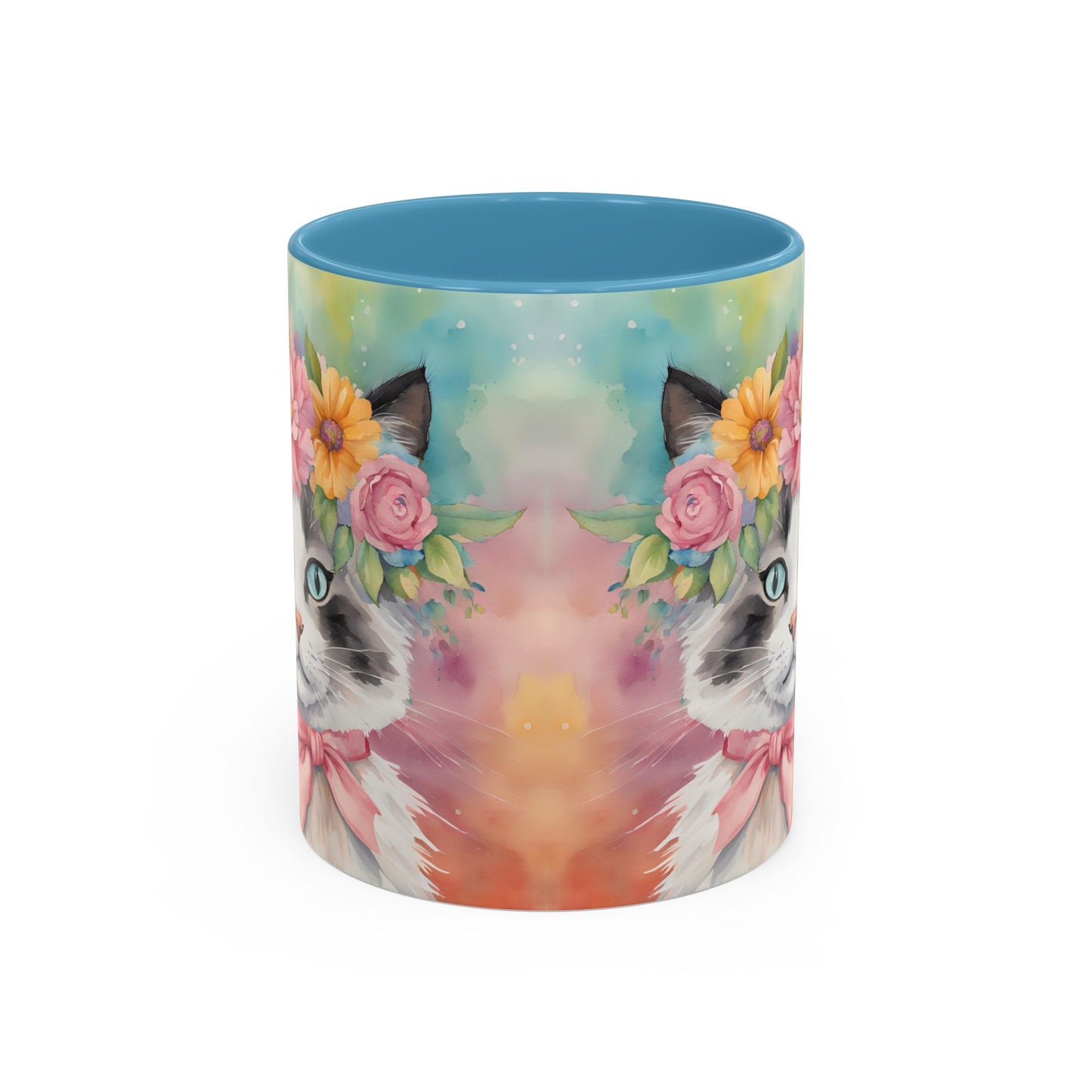 Floral Rag Doll Cat 04 Accent Coffee Mug - 11oz Perfect for Cat Lovers & Gifts
