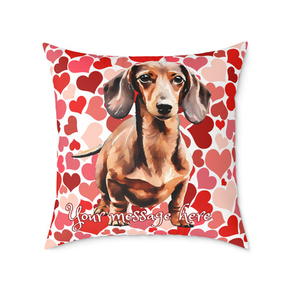 Personalized Valentine Dachshund Poly Cushion/Pillow 5 sizes