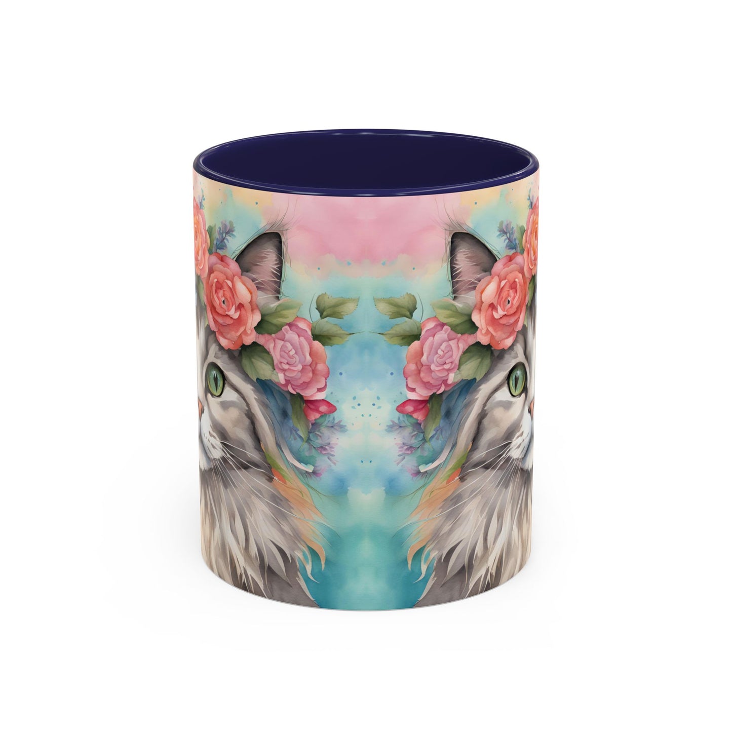 Floral Rag Doll Cat 03 Accent Coffee Mug - 11oz Perfect for Cat Lovers & Gifts