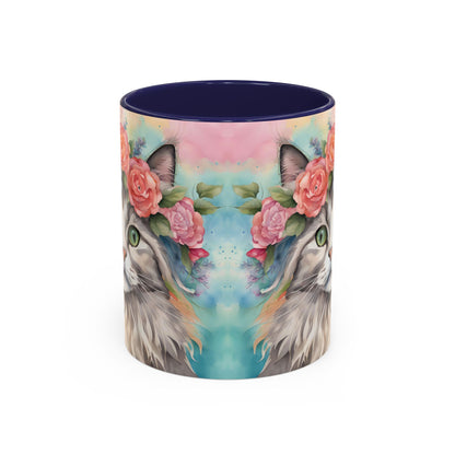 Floral Rag Doll Cat 03 Accent Coffee Mug - 11oz Perfect for Cat Lovers & Gifts