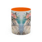 Floral Siamese Cat 01 Accent Coffee Mug - 11oz Perfect for Cat Lovers & Gifts