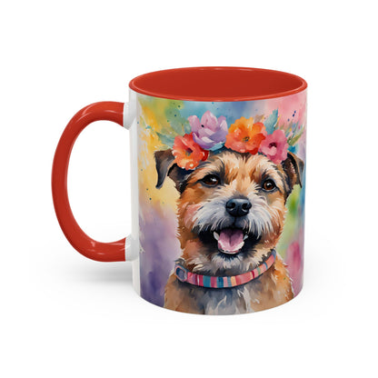 Border Terrier 04 Accent Coffee Mug - Dog Lover Gift