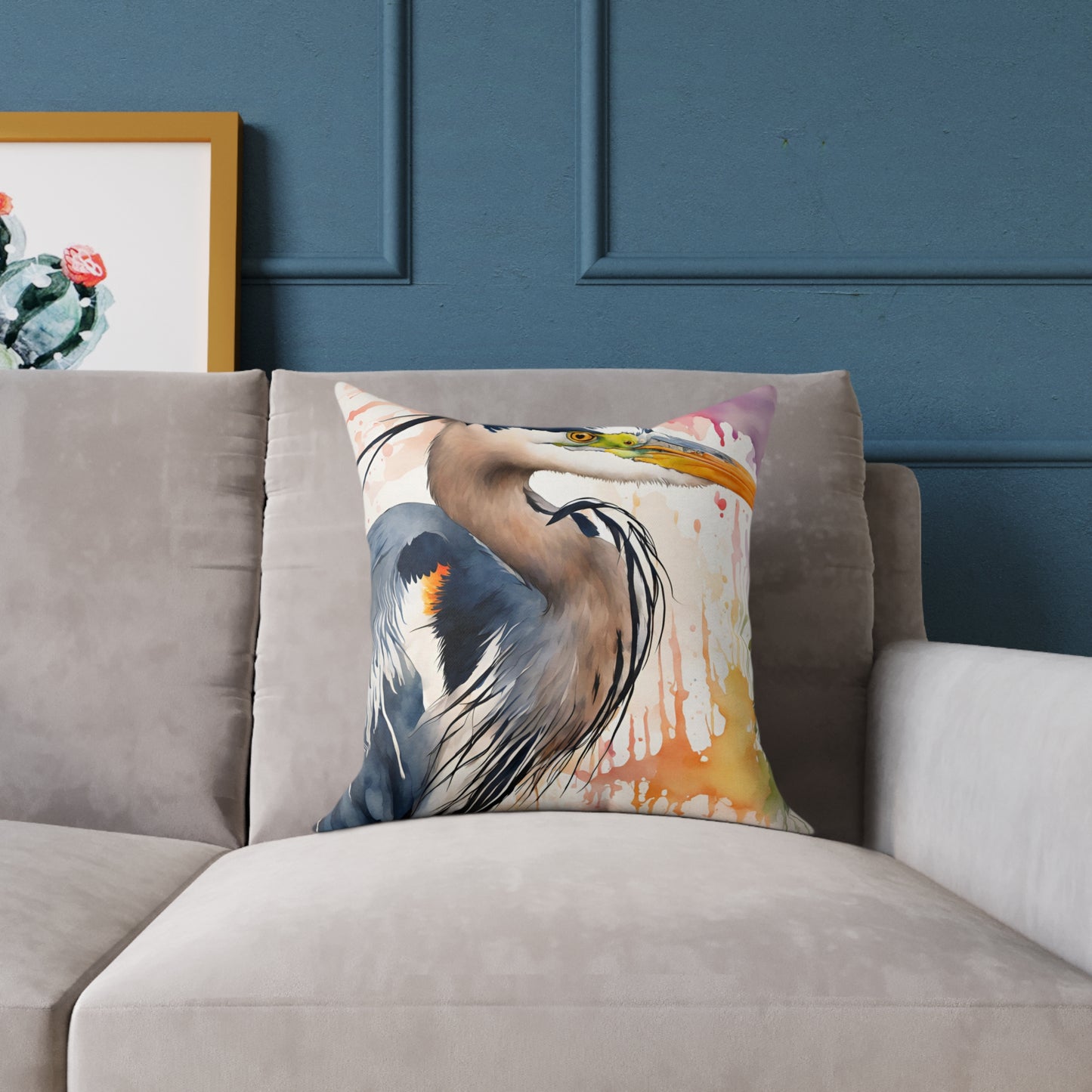 Heron 02 Poly Pillow - Natures Beauty Design