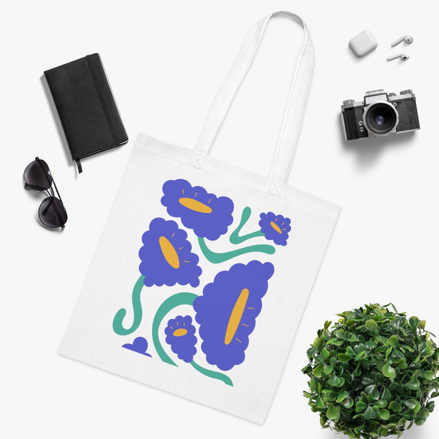Abstract flowers 04 Cotton Tote