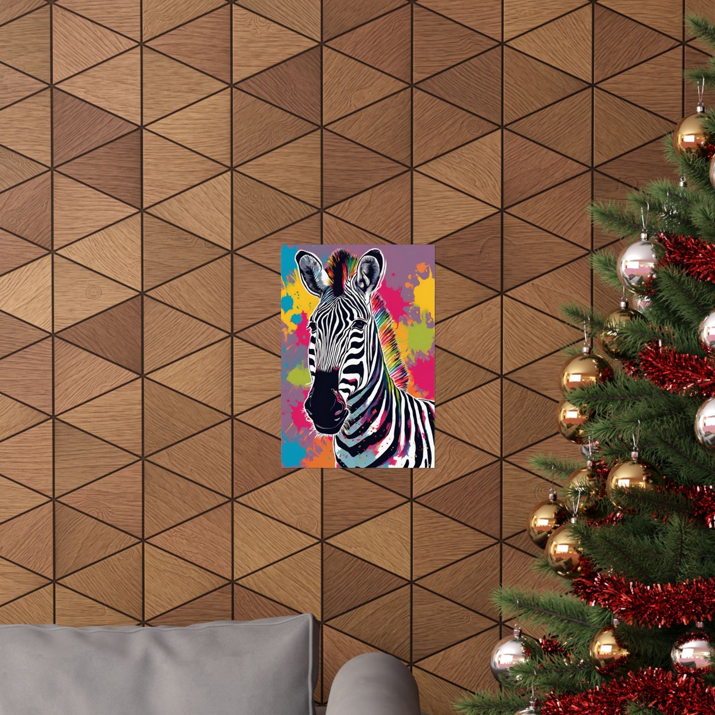Multicolored Zebra 6 Matte Vertical Poster