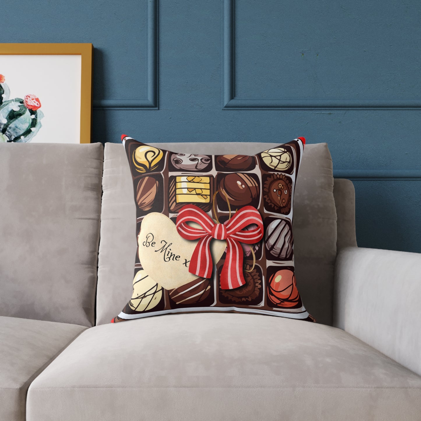 Valentine Chocolate Box Poly Pillow