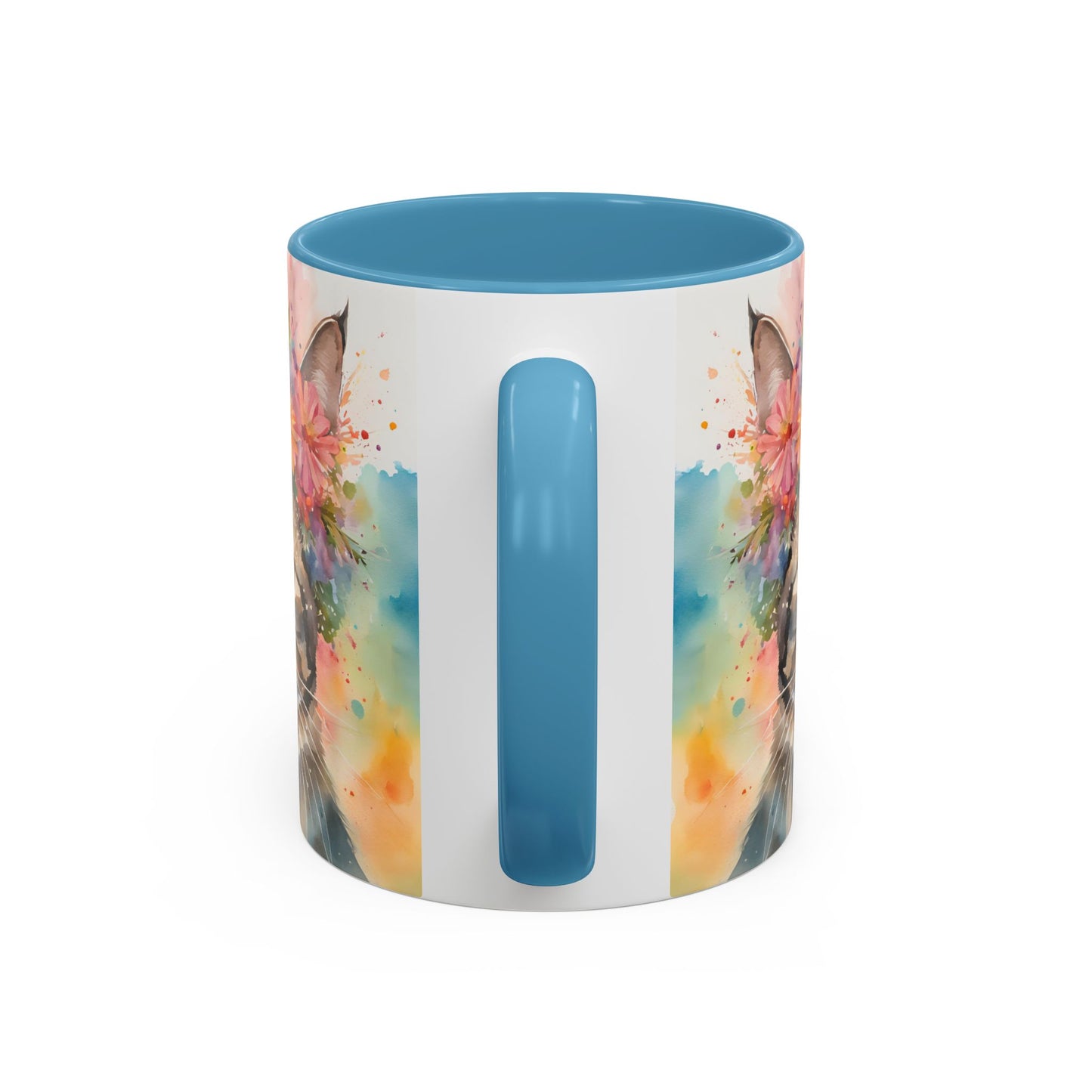 Floral Tabby Cat 03 Accent Coffee Mug - 11oz Perfect for Cat Lovers & Gifts
