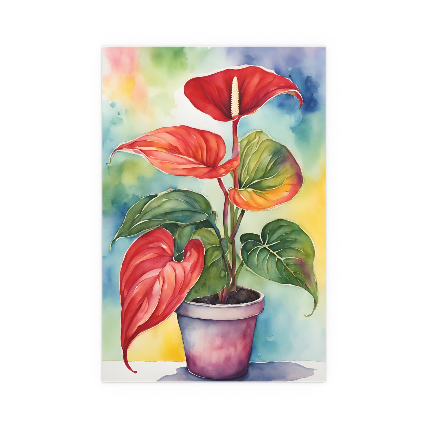 Multicolored Pot Plant 9 Indoor and Outdoor Silk Poster