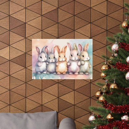 Nursery Bunnies 4 Matte Horizontal Posters