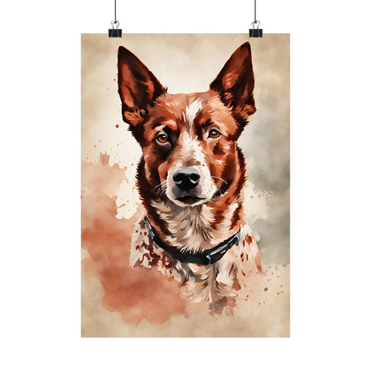 Dogs Australian Red Heeler 02 Matte Vertical Poster