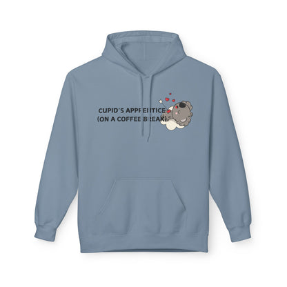 Cupid’s Apprentice (On A Coffee Break) Mens Valentines Hoodie