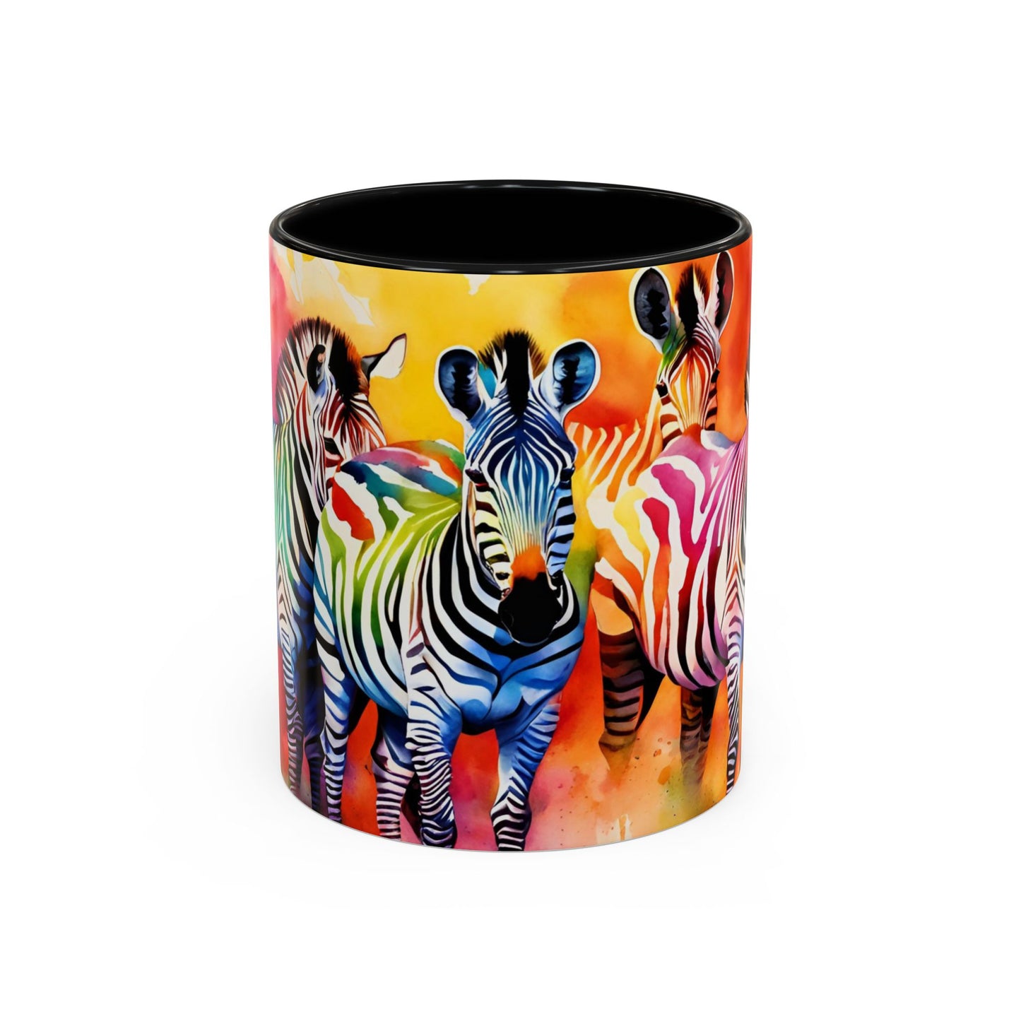 Multicoloured Zebra 3 Accent Mug 11oz