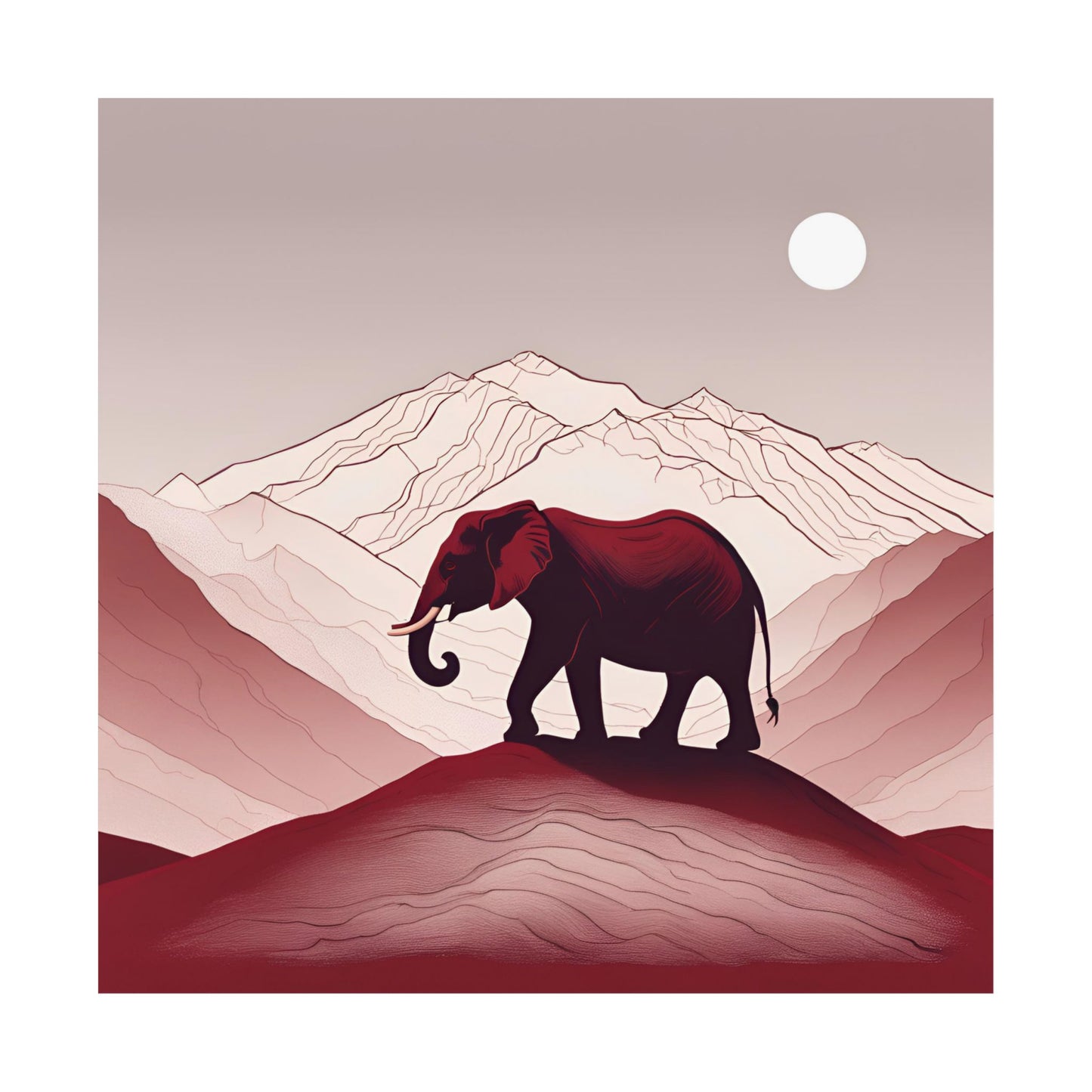 Lone Collection Elephant 6 Matte Square Posters