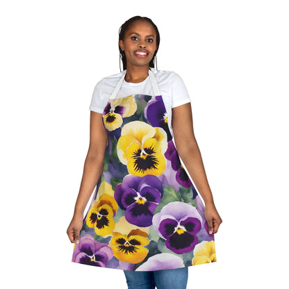 Pansies 01 Apron 5-Color Straps