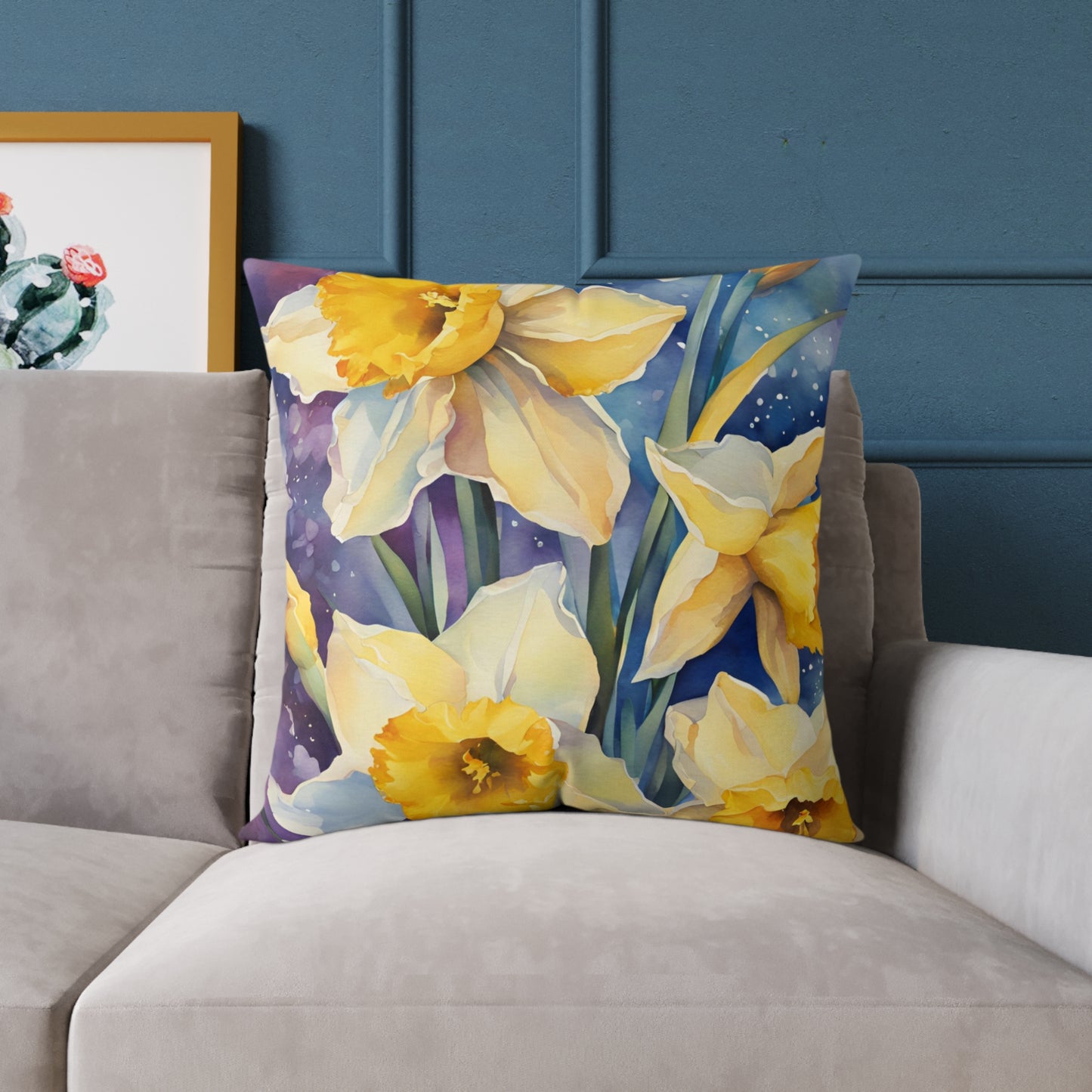 Daffodils 03 Poly Pillow - Natures Beauty Design