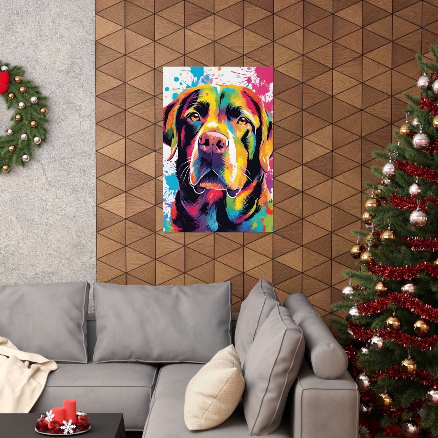Multicolored Labrador 3 Matte Vertical Poster