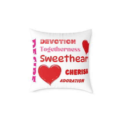 Sweetheart Words Poly Pillow