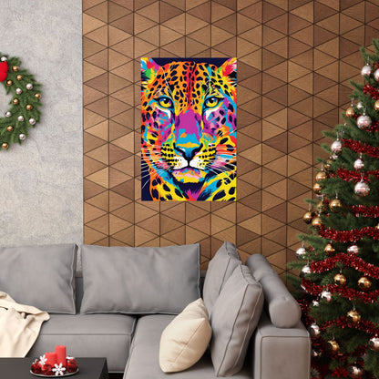 Multicolored Cheetah 3 Matte Vertical Poster