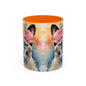 Floral Siamese Cat 02 Accent Coffee Mug - 11oz Perfect for Cat Lovers & Gifts