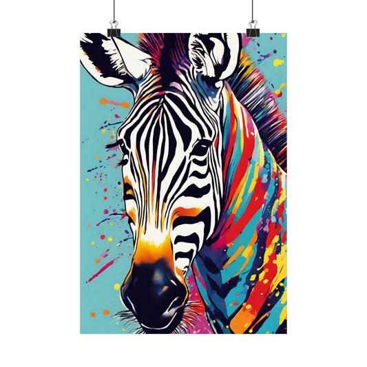 Multicolored Zebra 7 Matte Vertical Poster