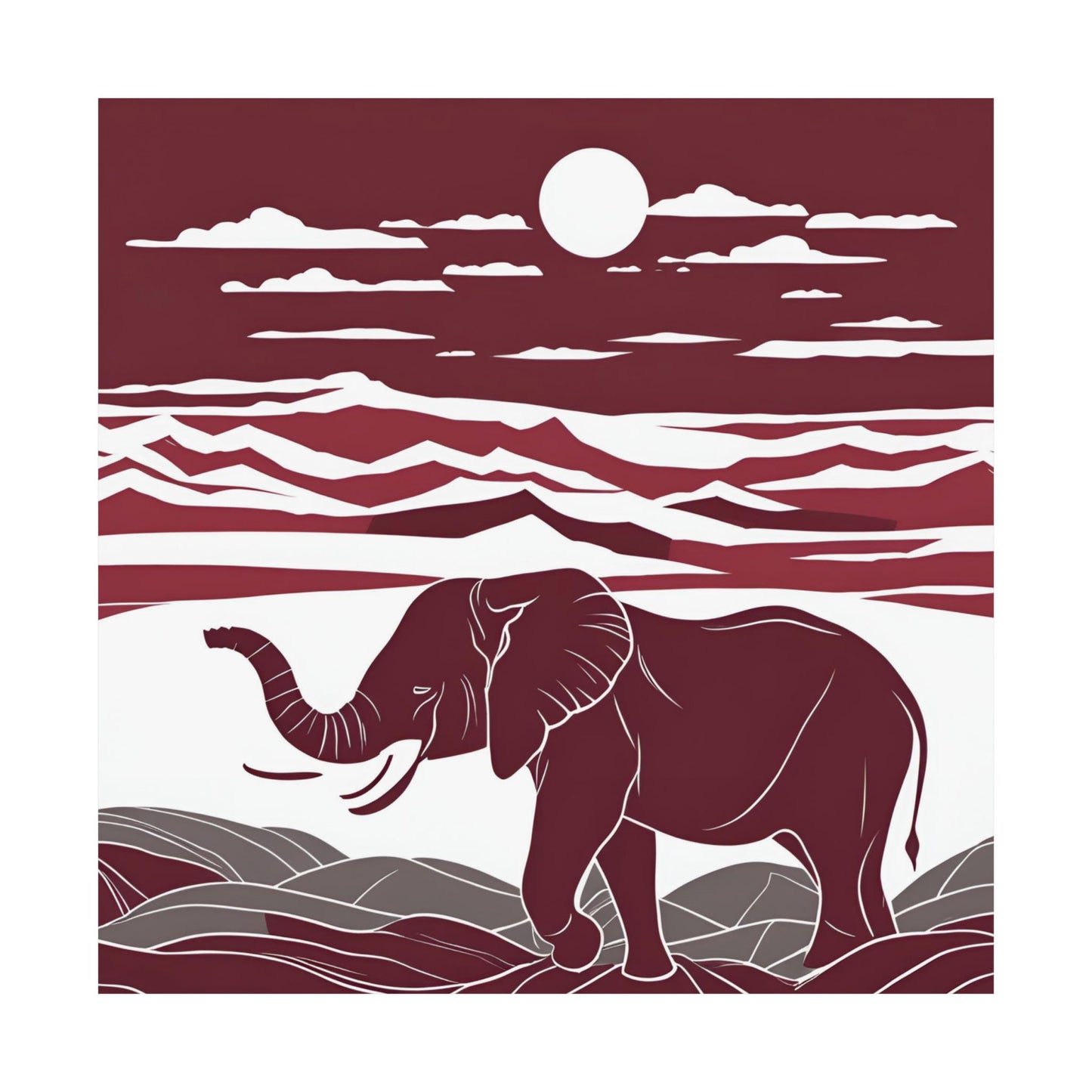 Lone Collection Elephant 10 Matte Square Posters