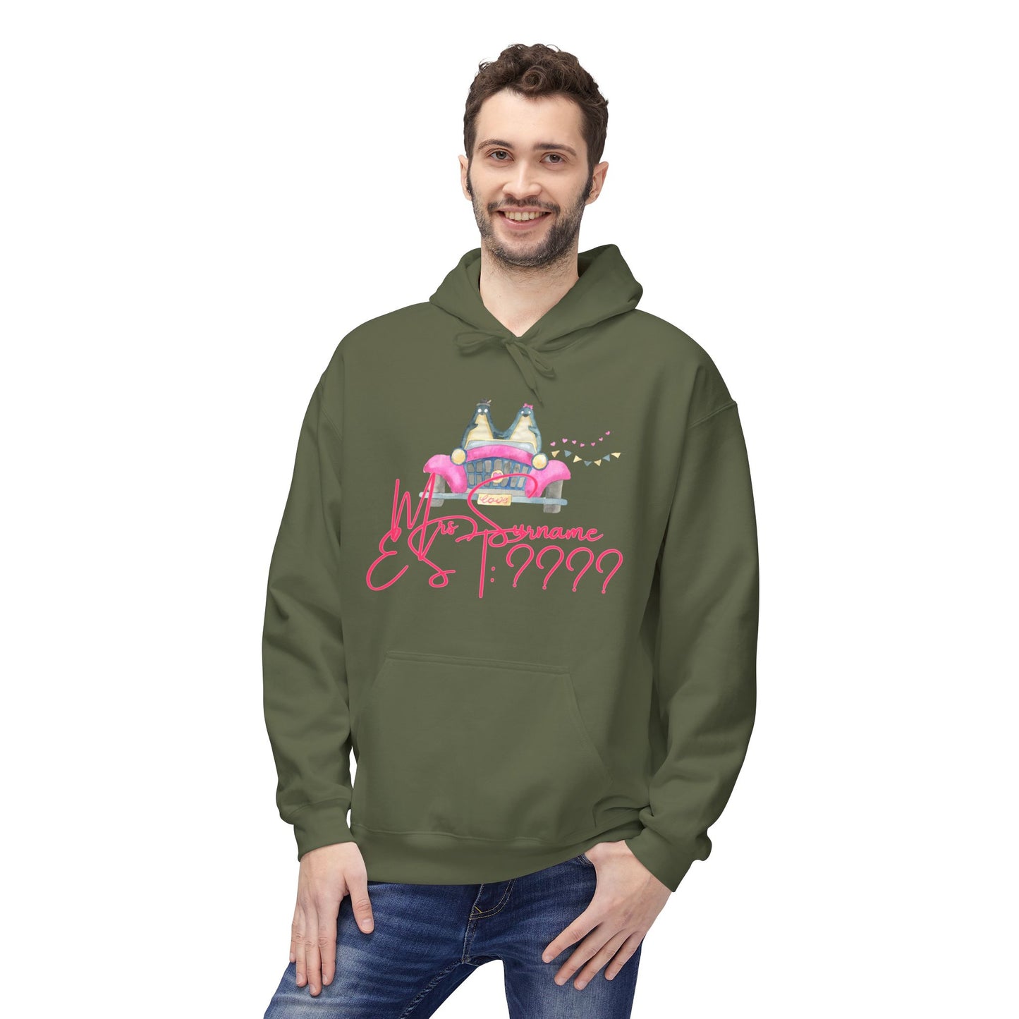 (Personalizable) Me/Mrs NAME EST DATE Unisex Valentines Hoodie