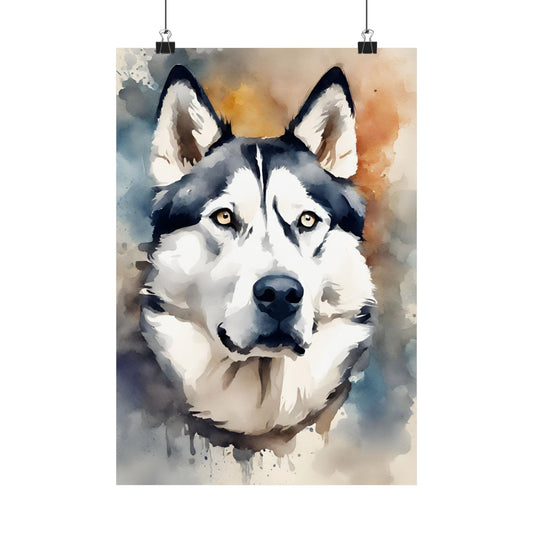 Dogs Husky 01 Matte Vertical Poster