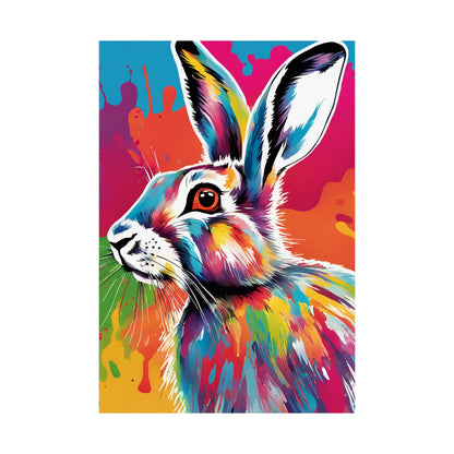 Multicolored Hare 4 Matte Vertical Poster
