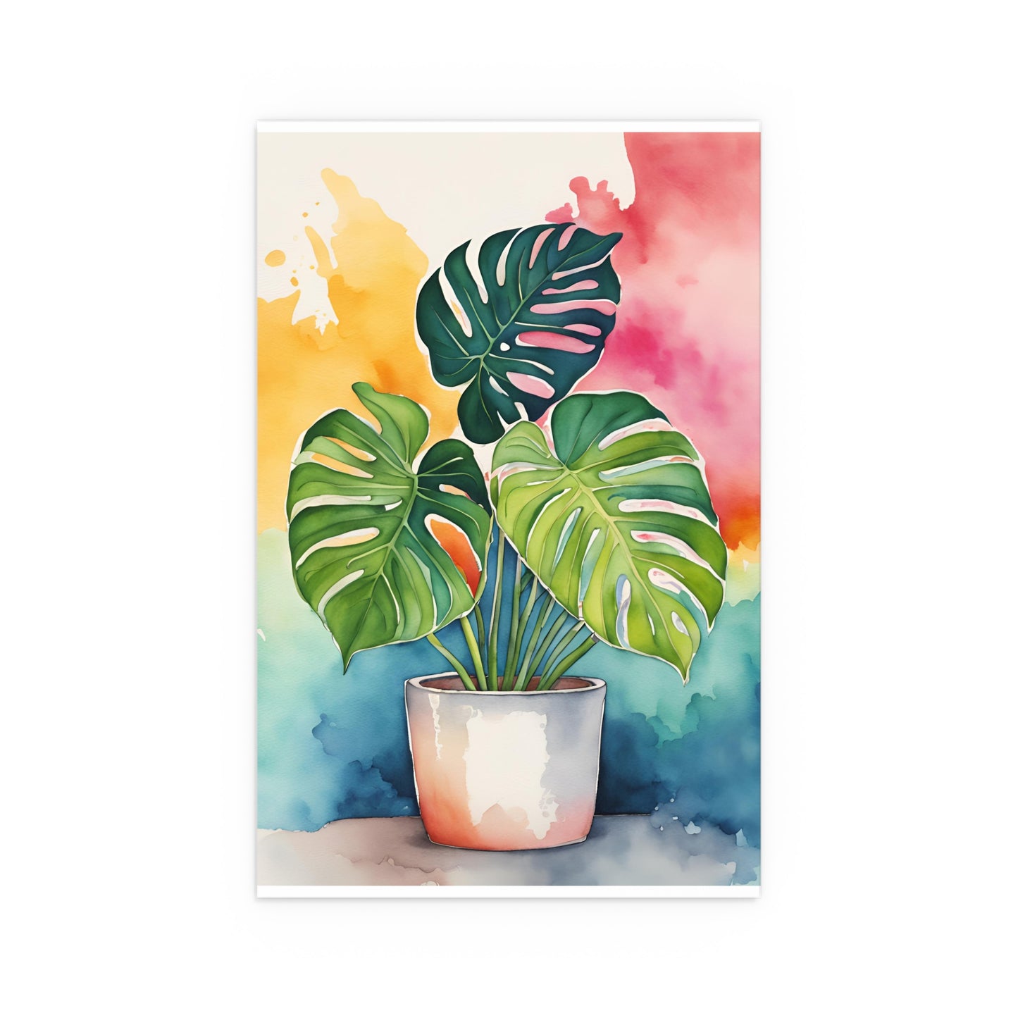 Multicolored Pot Plant 13 Indoor and Outdoor Silk Poster