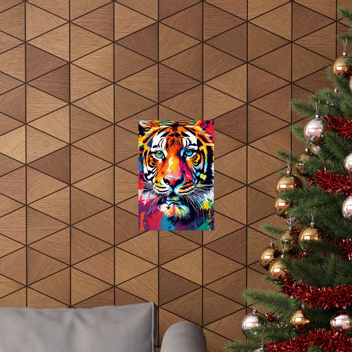 Multicolored Tiger 4 Matte Vertical Poster