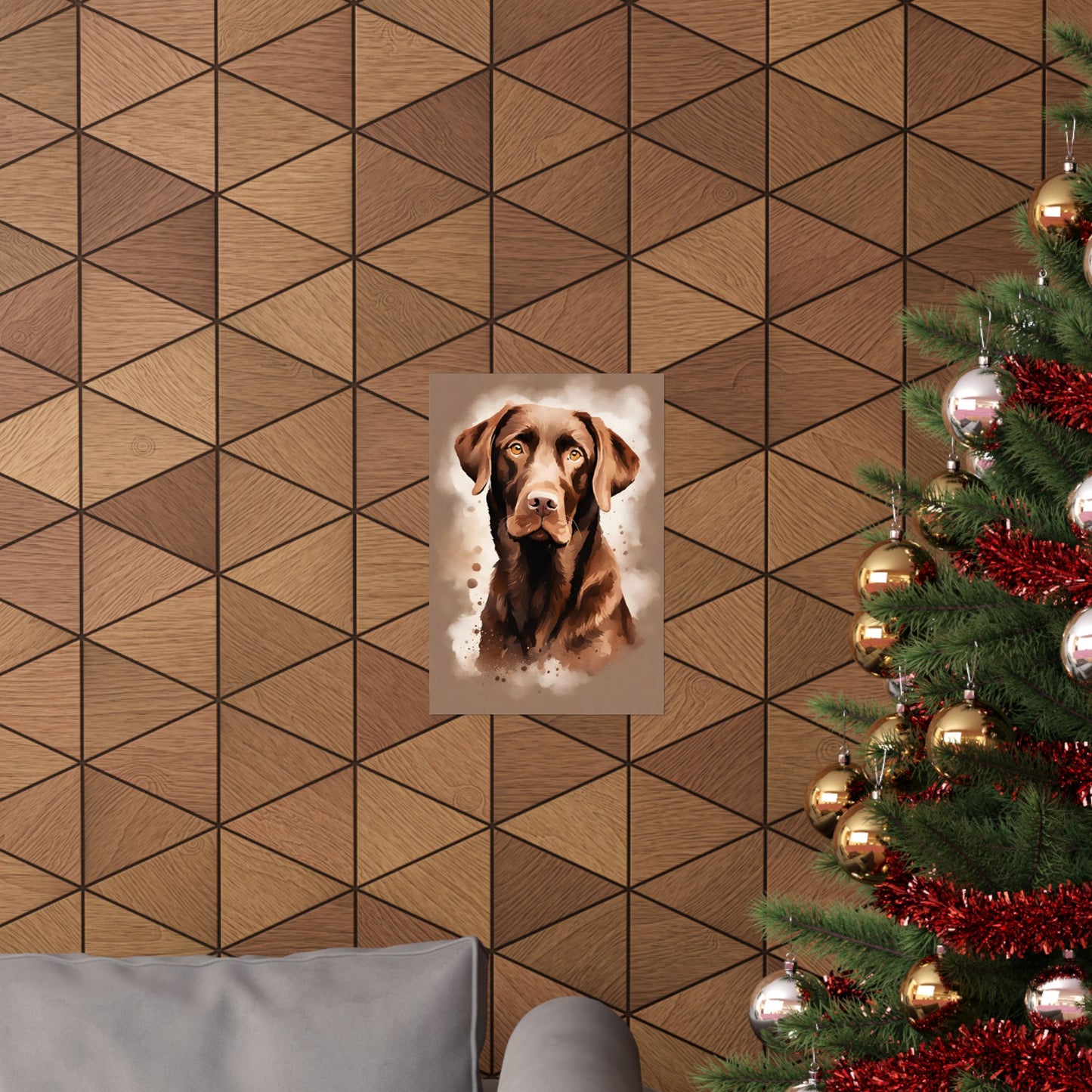 Dogs Chocolate Labrador 02 Matte Vertical Poster