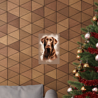 Dogs Chocolate Labrador 02 Matte Vertical Poster