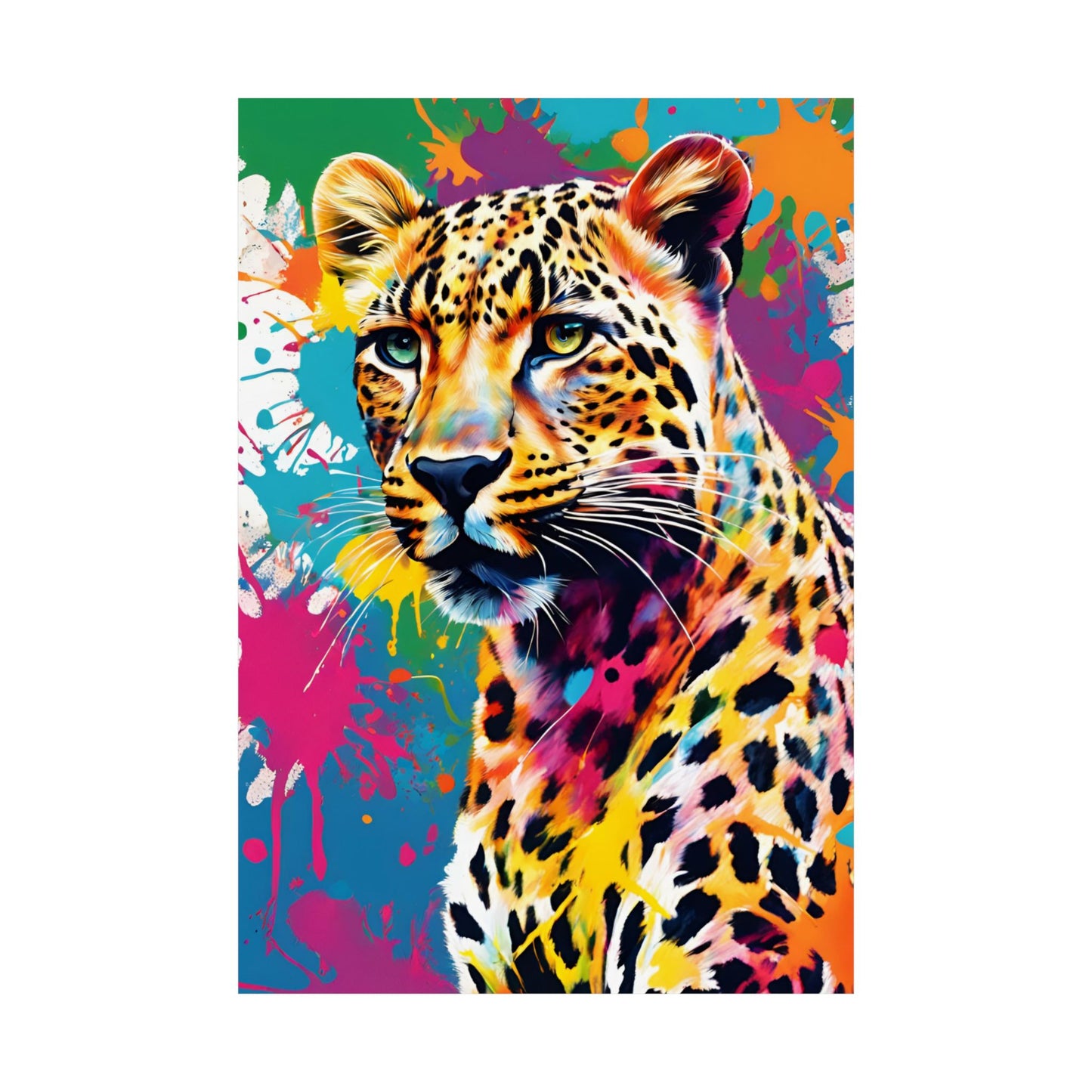 Multicolored Cheetah 4 Matte Vertical Poster