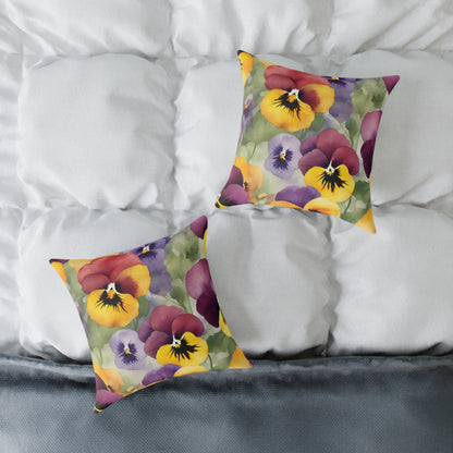 Pansies 03 Poly Pillow - Natures Beauty Design