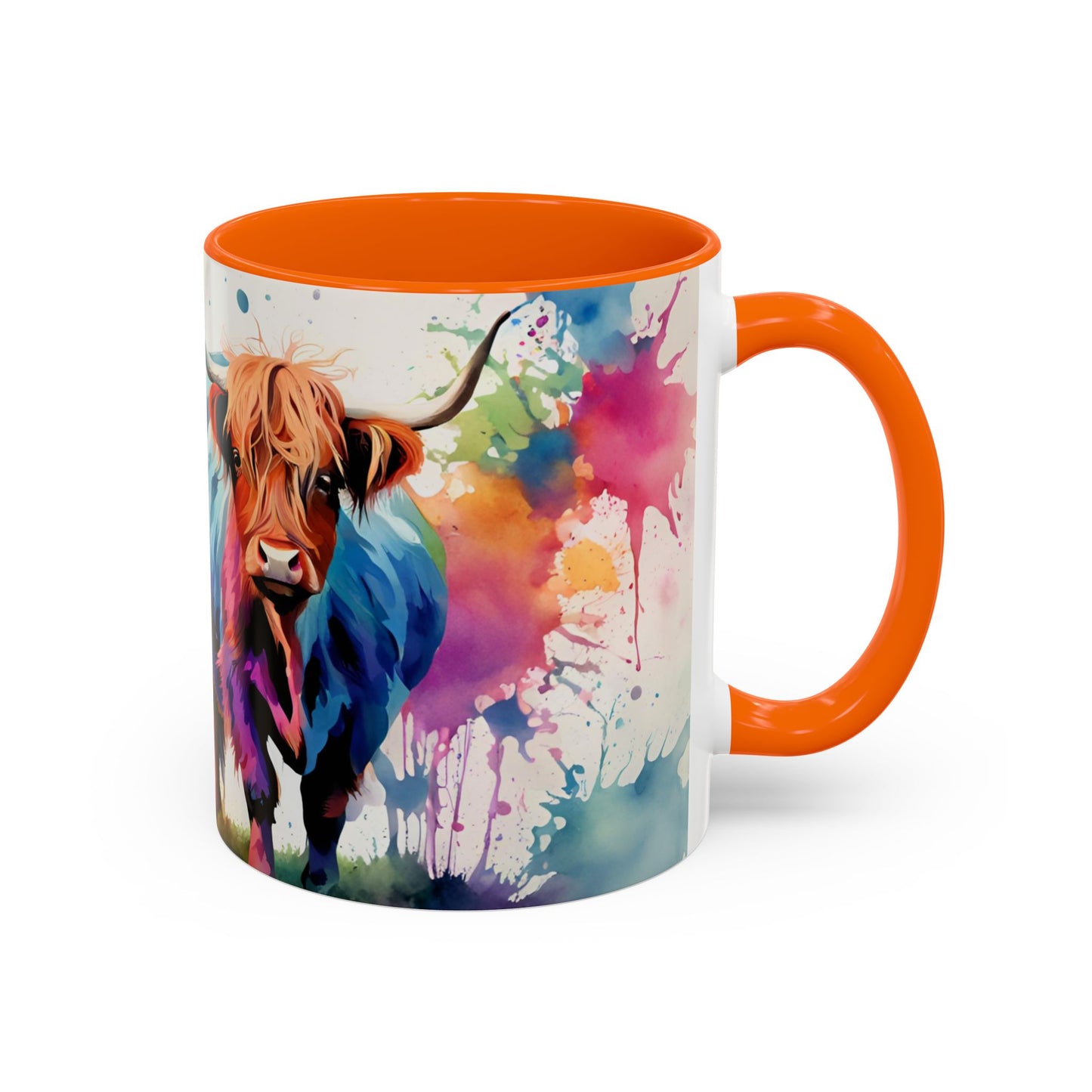 Multicoloured Highland Cow 2 Accent Mug 11oz