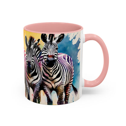 Multicoloured Zebra 2 Accent Mug 11oz