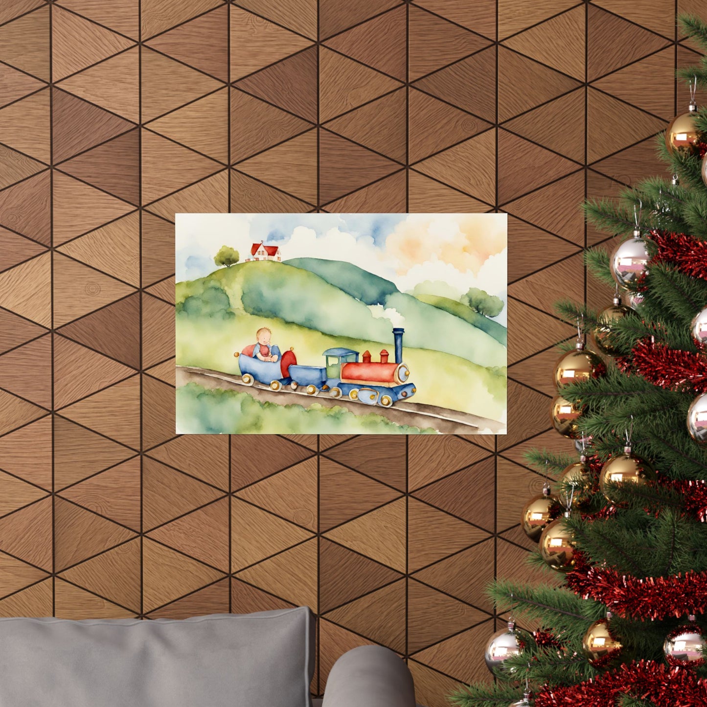 Nursery Choo Choo Train 5 Matte Horizontal Posters