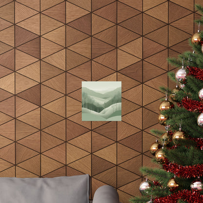 On The Hillside Green 18 Matte Square Posters