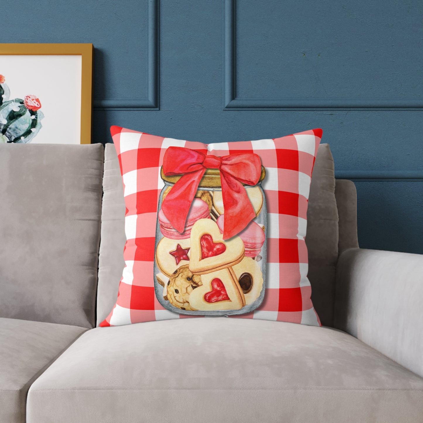 Valentine Cup Cookies Poly Pillow