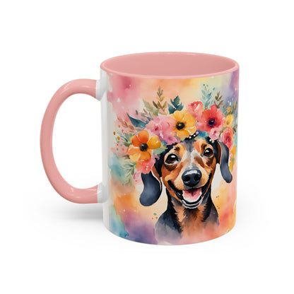 Dachshund 02 Accent Coffee Mug - Dog Lover Gift