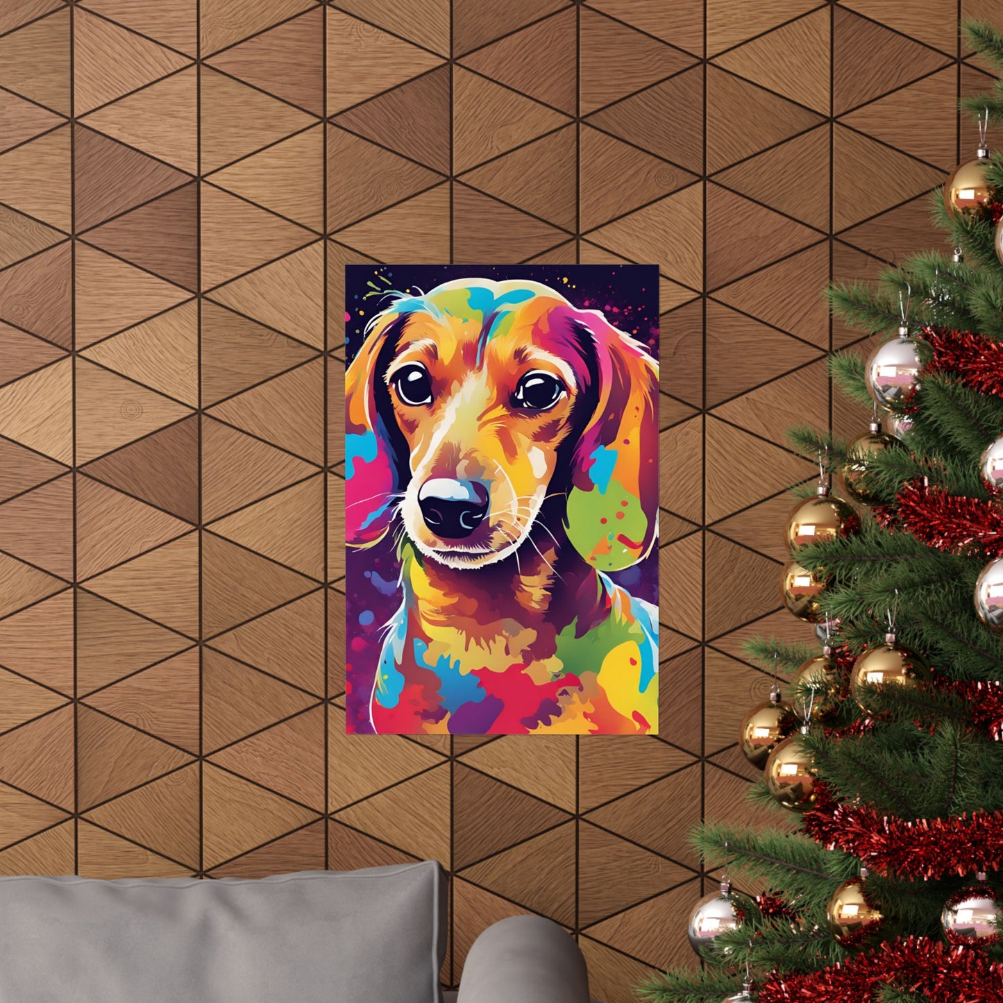 Multicolored Dachshund 4 Matte Vertical Poster