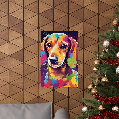 Multicolored Dachshund 4 Matte Vertical Poster