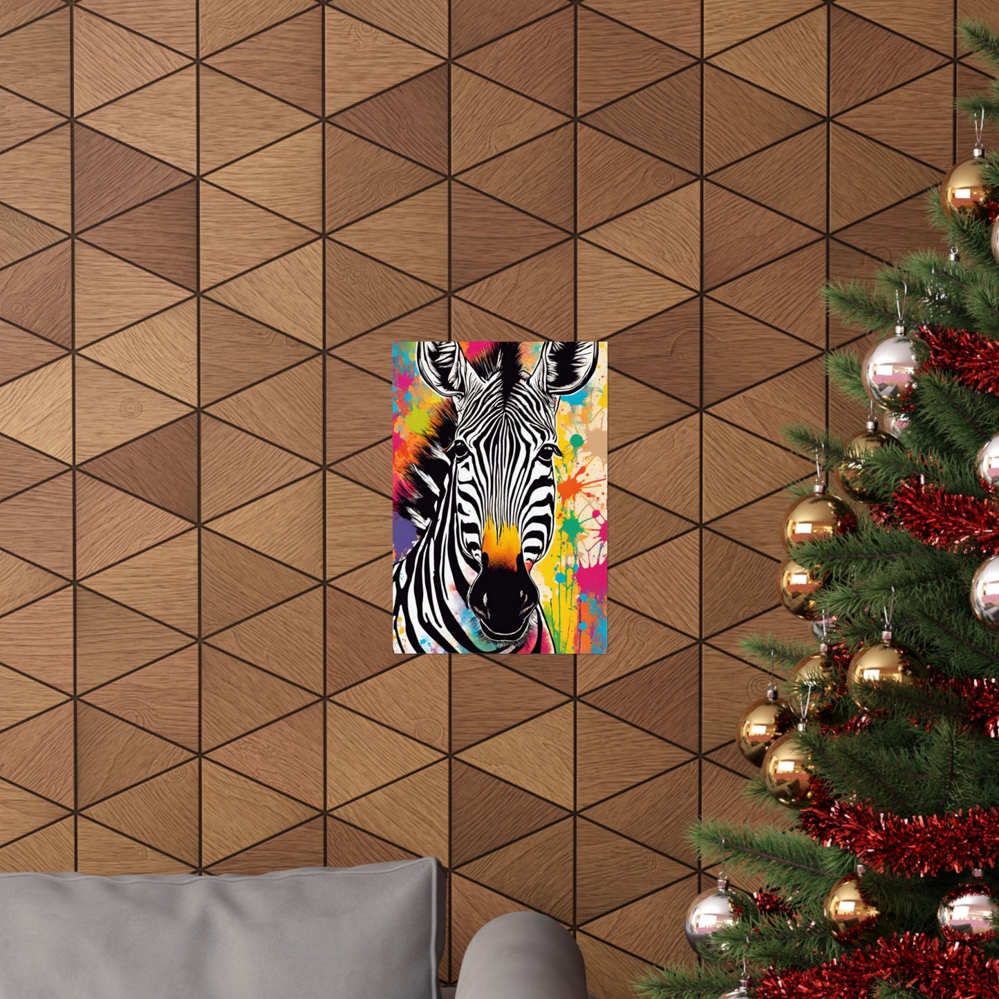 Multicolored Zebra 4 Matte Vertical Poster