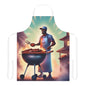 King of the BBQ 1 Apron, 5 Color Straps (AOP)