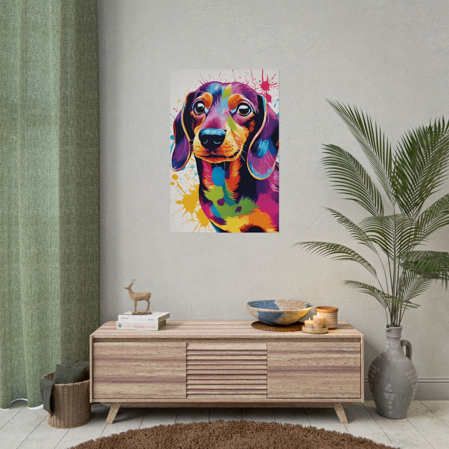 Multicolored Dachshund 1 Matte Vertical Poster