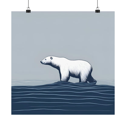 Lone Collection Polar Bear 1 Matte Square Posters